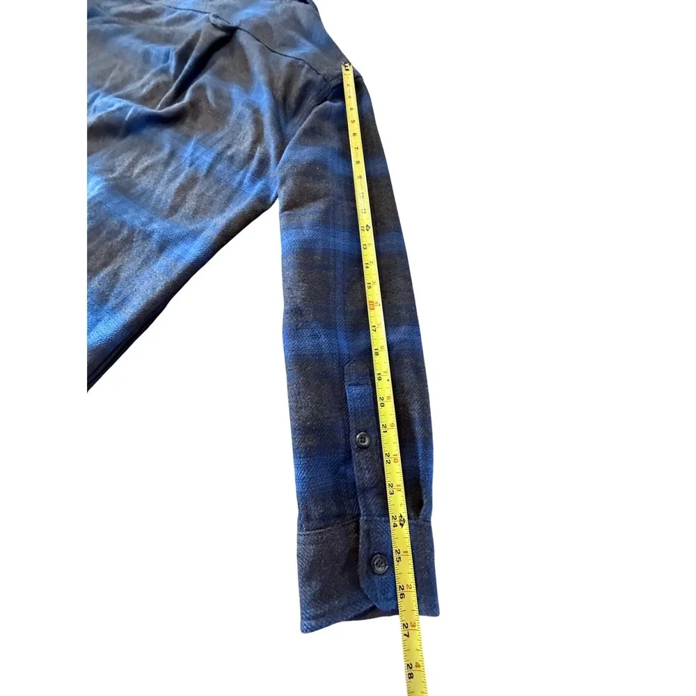 Orvis Classic Collection Mens Large Blue‎ Grey Plaid Flannel Button Down Shirt